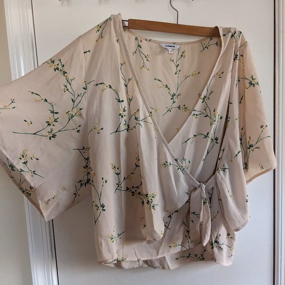 Floral Chiffon Wrap Shirt - Picture 1 of 7